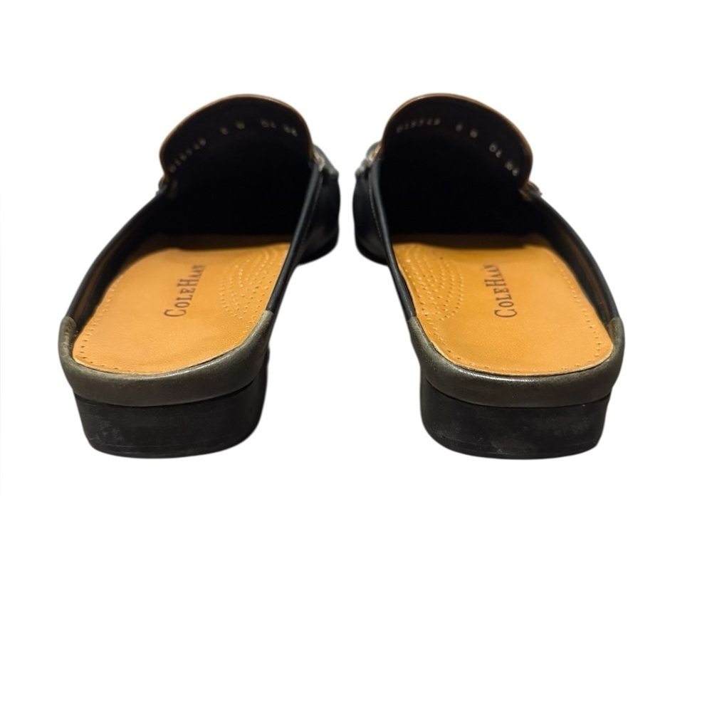 Cole Haan Black Leather Slide Loafers w/ Olive Saddle Strap | Women’s 8 - Picture 5 of 9